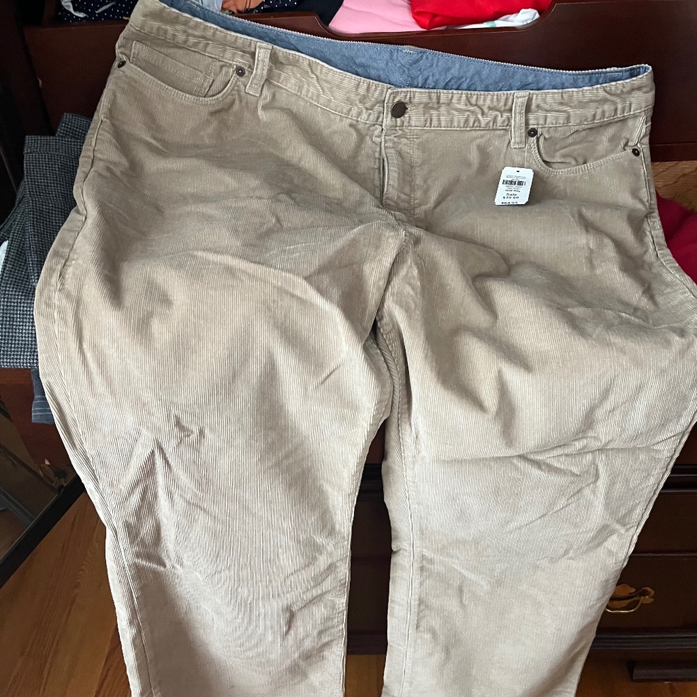LL Bean Beige Corduroy Woman’s Pants Size 18W